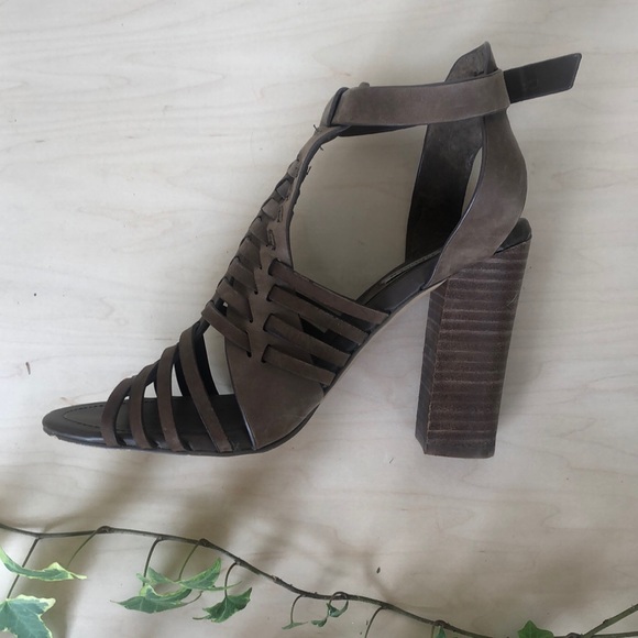 STEVE MADDEN Sandrina heels leather taupe/brown W8 - Picture 3 of 8